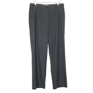 L.L. Bean Pants Womens 12 Grey Classic Fit Straight Flannel 100% Cotton‎ Lined